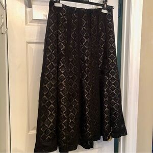 Priani vintage Black Pleated Panelled Skirt size 6